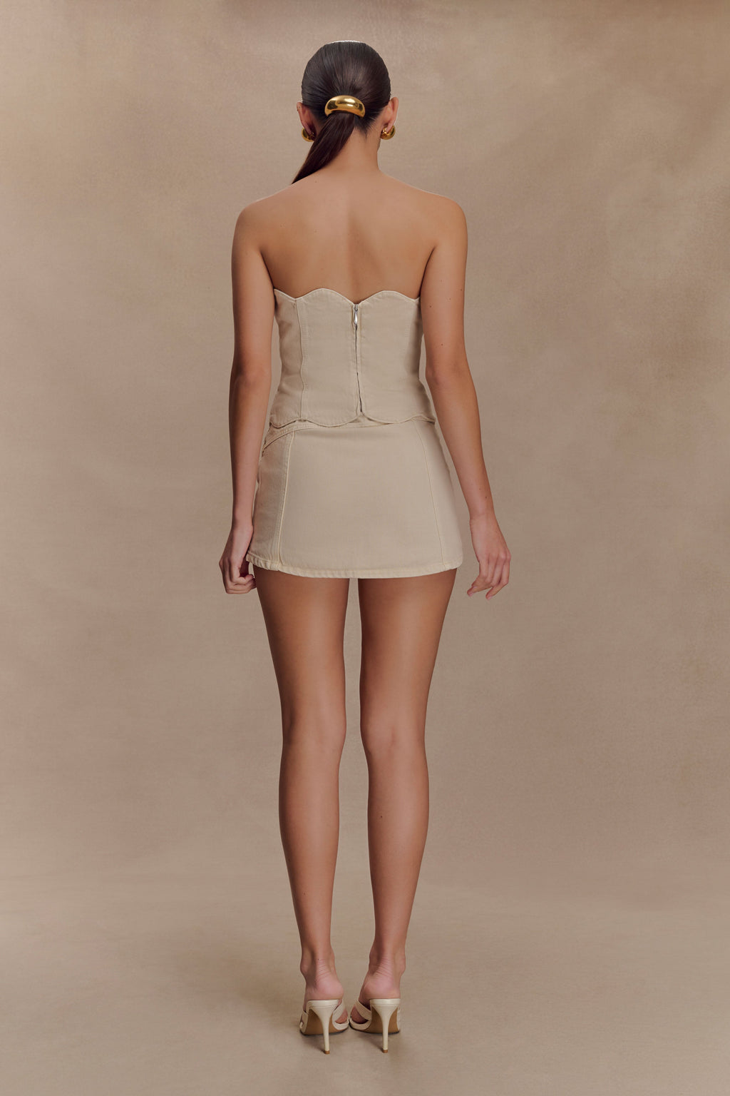 Fallon Denim Micro Mini Skort - Stone Wash