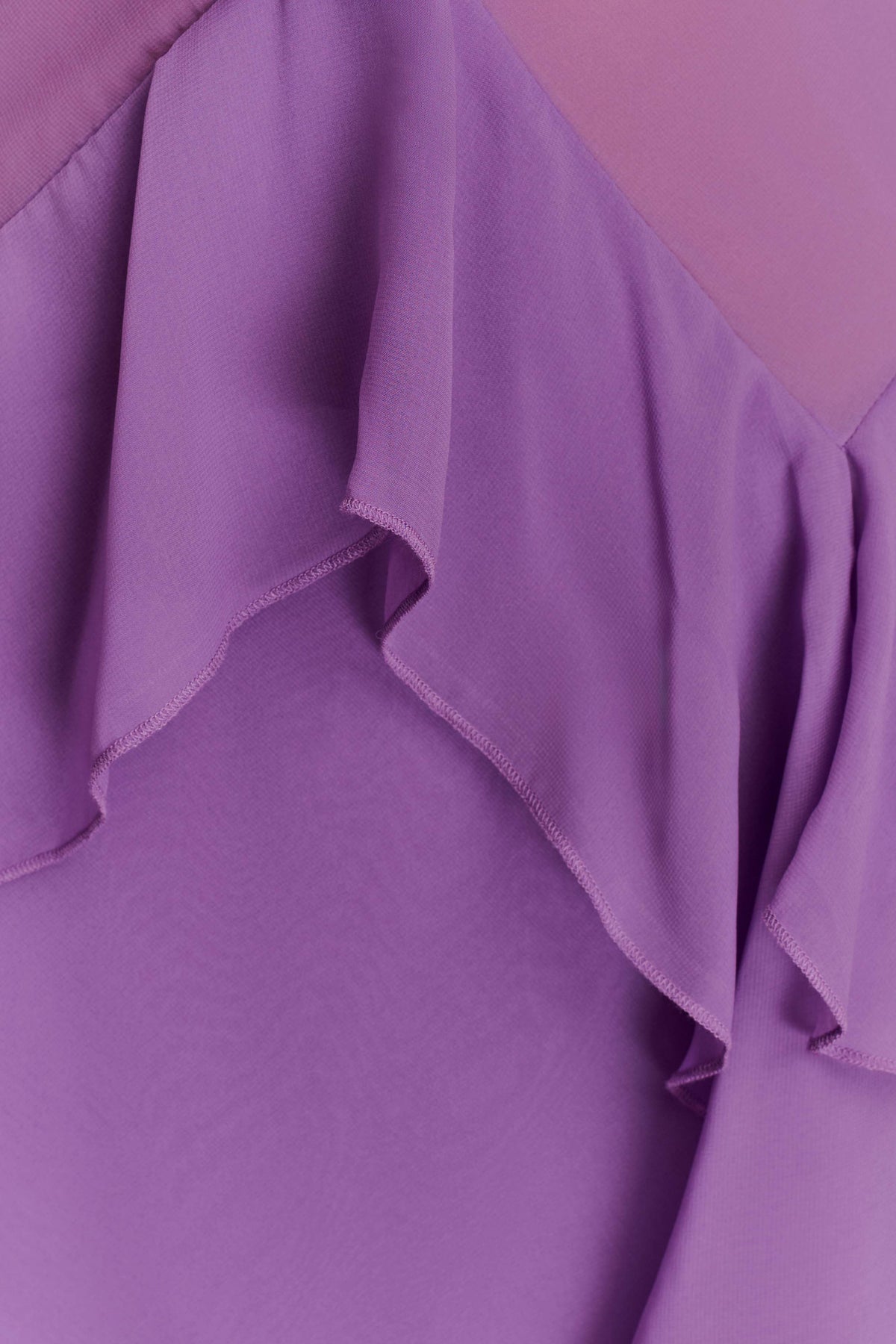 Aleyna Chiffon Ruffle Midi Dress - Purple