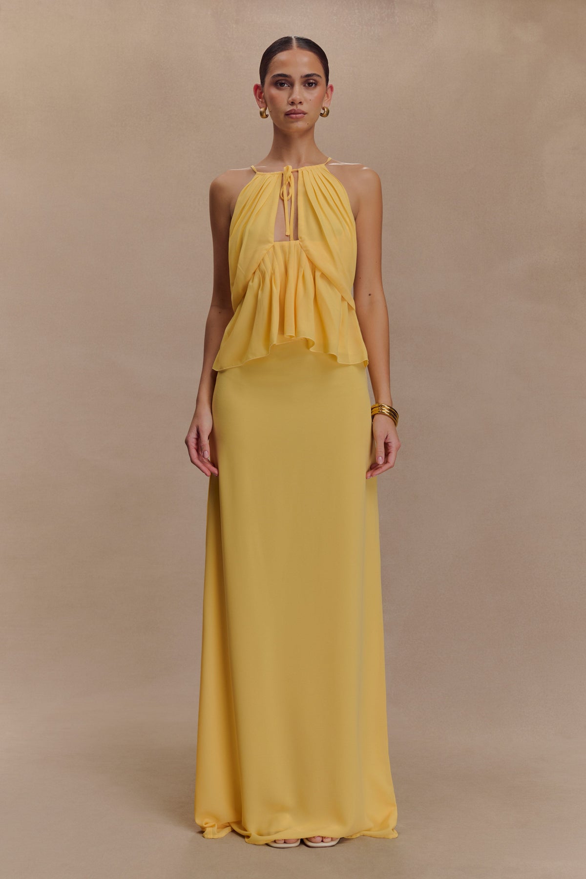 Katalina Chiffon Maxi Skirt - Butterscotch