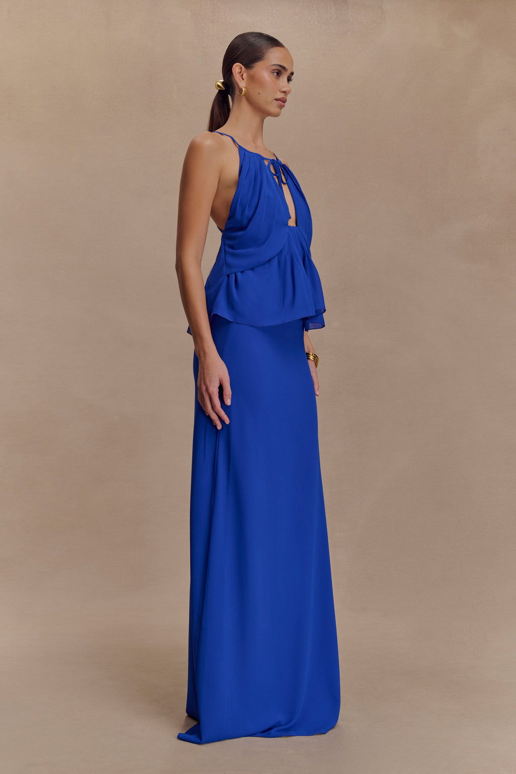 Katalina Chiffon Maxi Skirt - Cobalt Blue