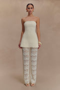 Trena Crochet Knit Pants - Ivory