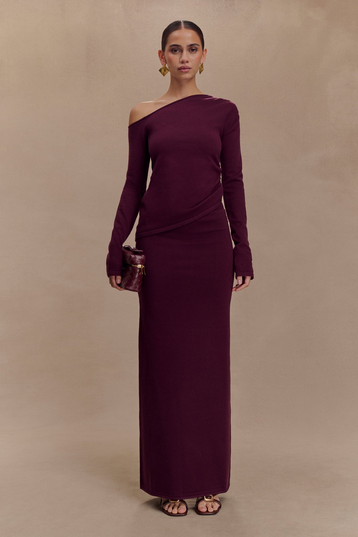 Miles Off Shoulder Knit Top - Plum