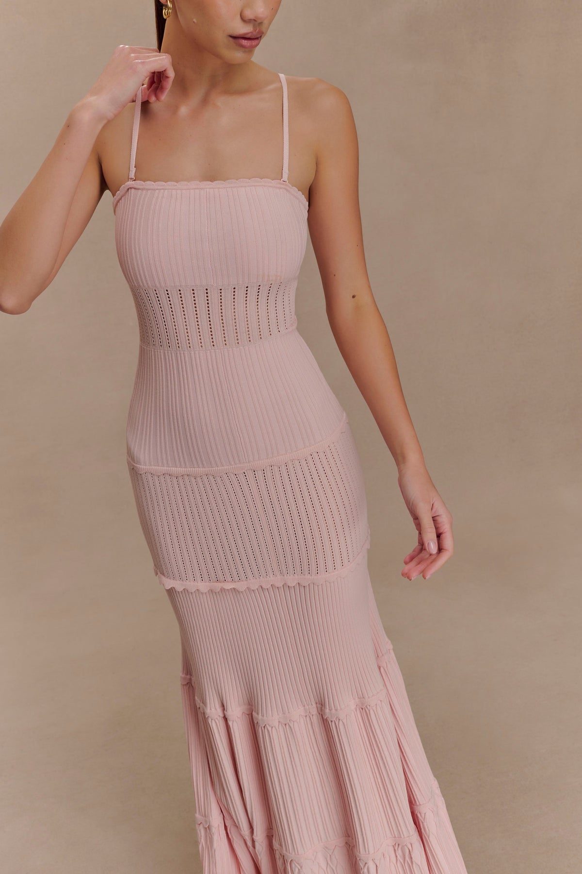 Finley Pointelle Knit Maxi Dress - Baby Pink