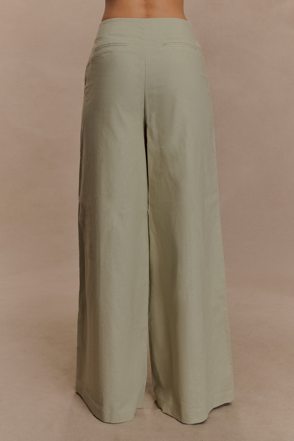 Brandi Linen Straight Leg Pant - Basil