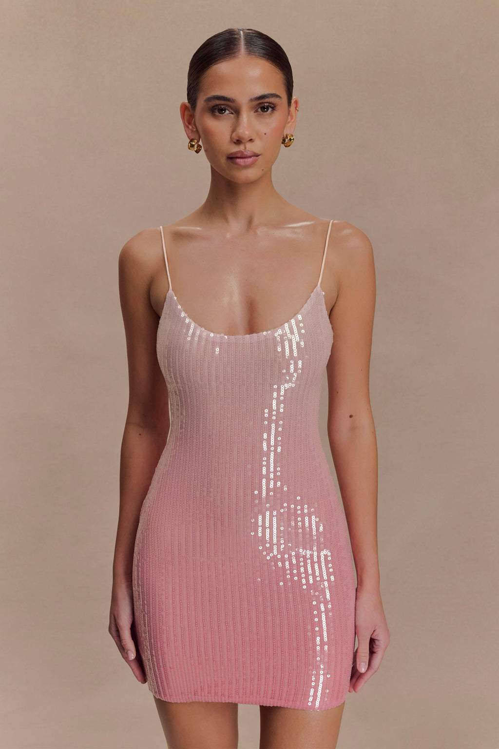 Mora Sequin Mini Dress - Ombre Pink