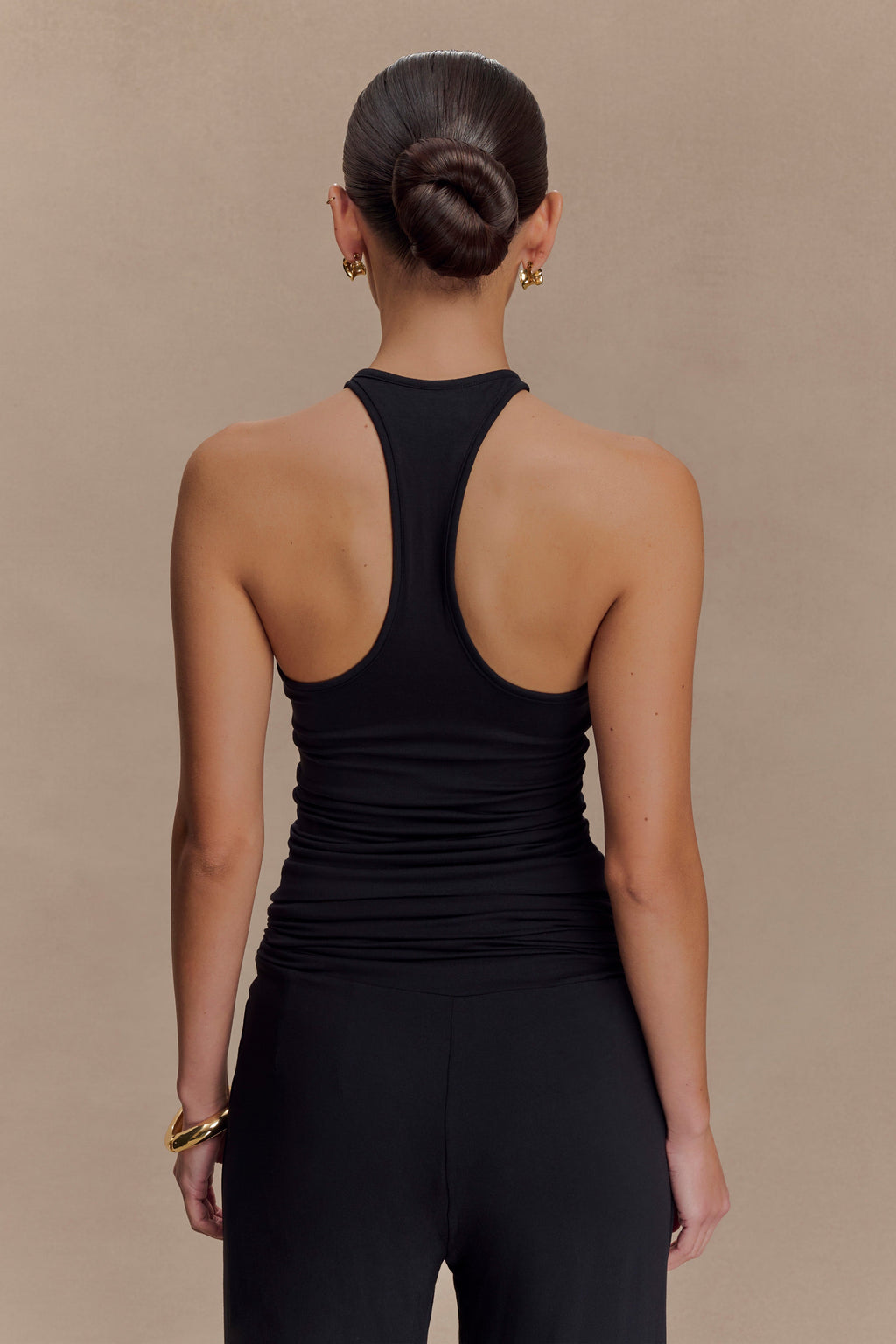 Ramona Modal Tank Top With Hardware - Black