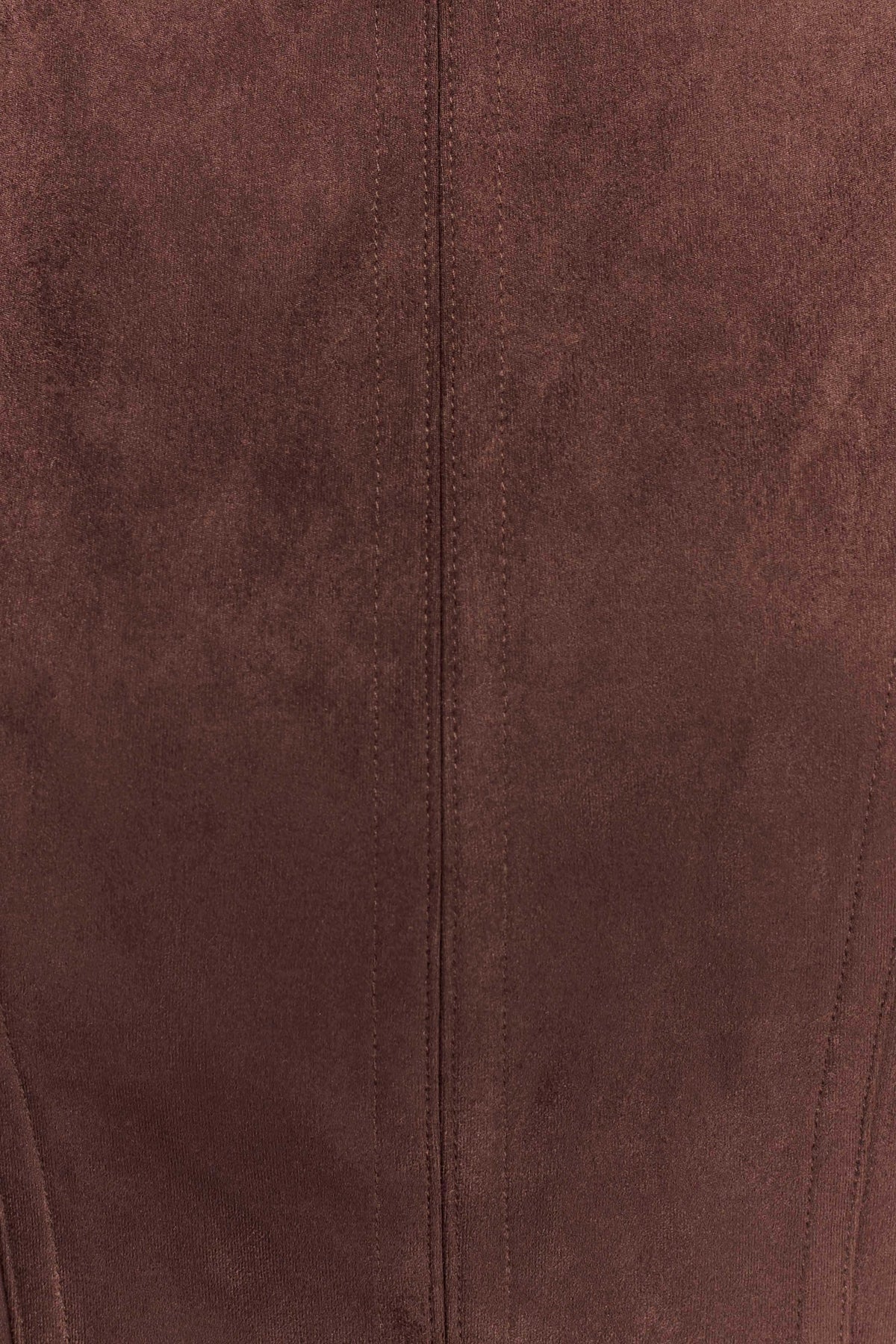Logan Faux Suede Halter Top - Dark Chocolate