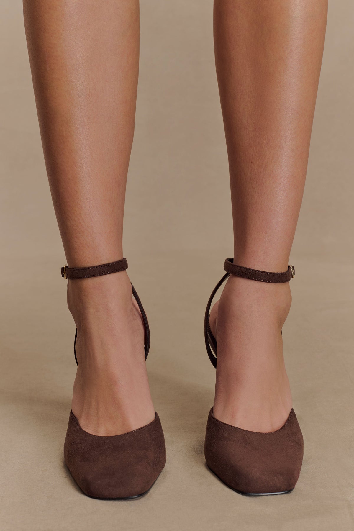 Kaleen Faux Suede Wedge Heel - Chocolate
