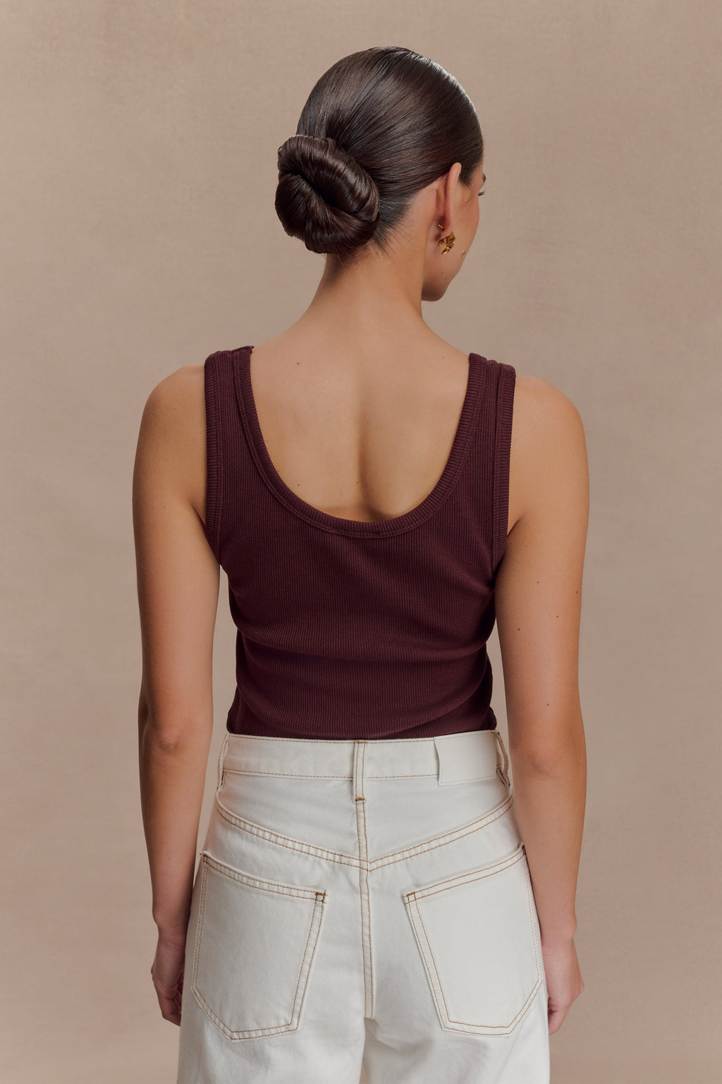 Maeva Scoop Tank Top - Chocolate