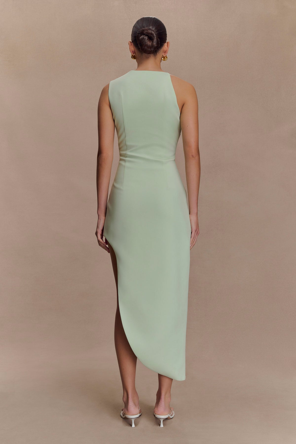 Virginia Suiting Embroidered Midi Dress - Sage