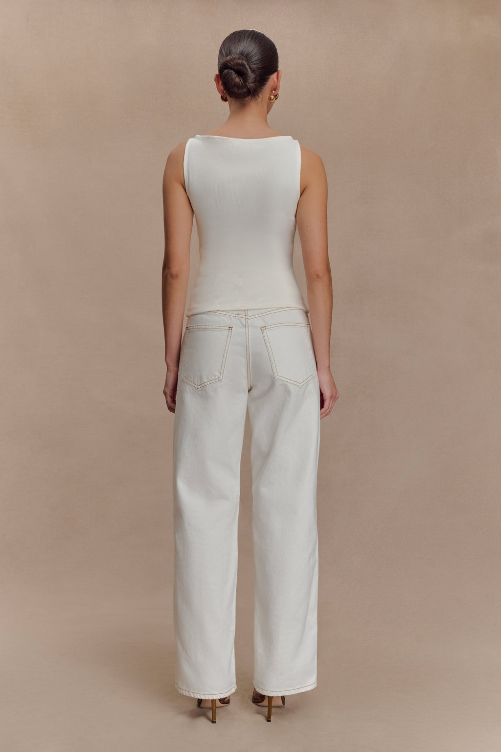 Coraline Panelled Sleeveless Top - White
