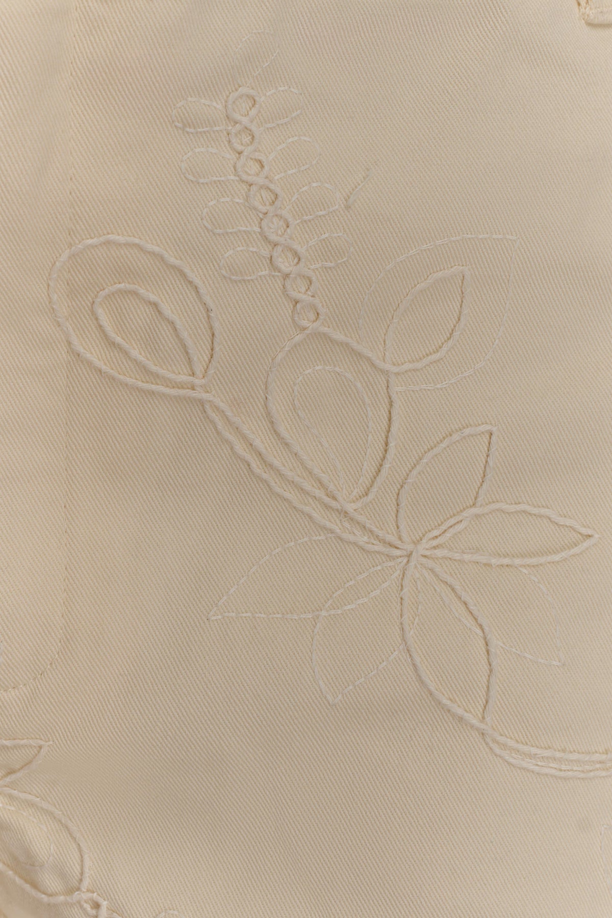 Ebony Embroidered Denim Corset - Cream