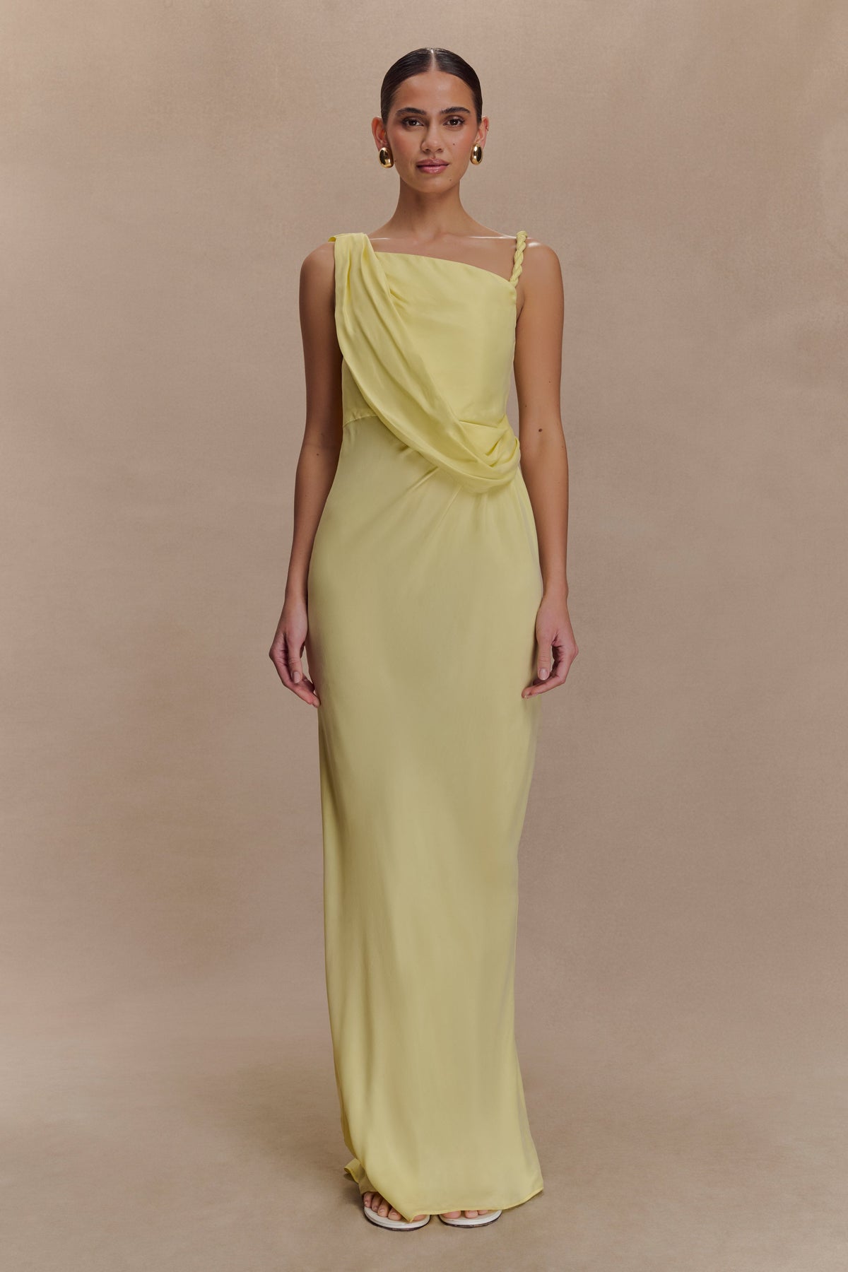 Lorieanne Draped Maxi Dress - Lemon