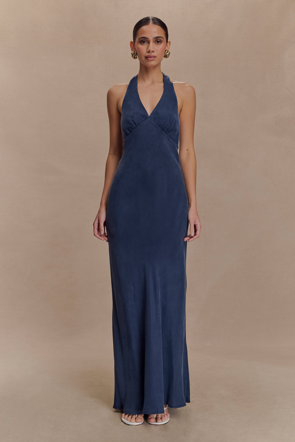 Louisiana Halter Maxi Dress - Navy