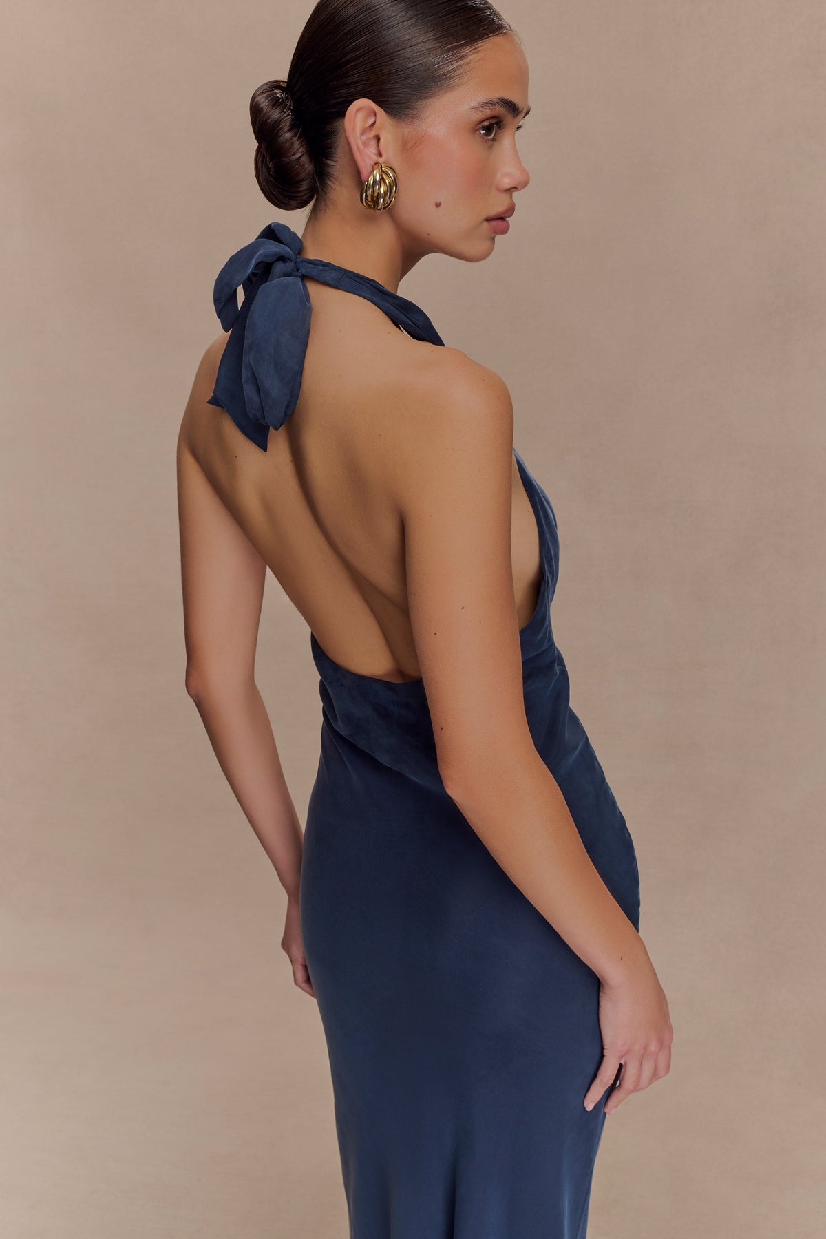 Louisiana Halter Maxi Dress - Navy
