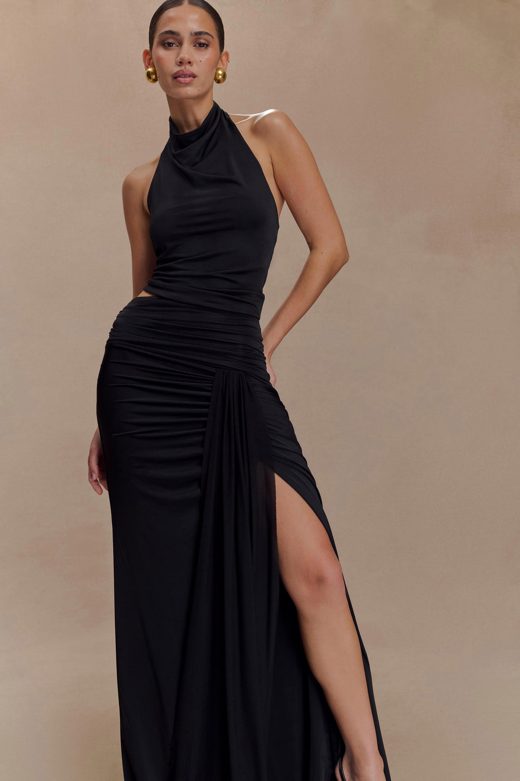 Calandra Slinky Maxi Skirt - Black