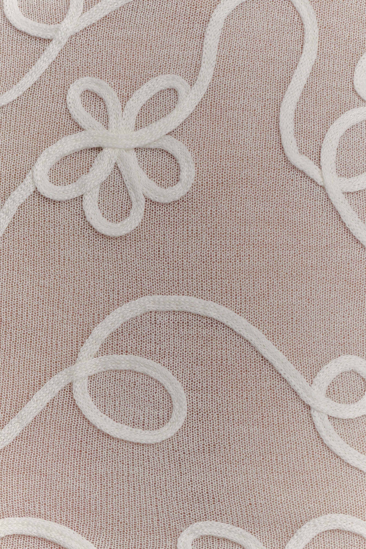 Omari Embroidery Long Sleeve Knit Top - Ivory