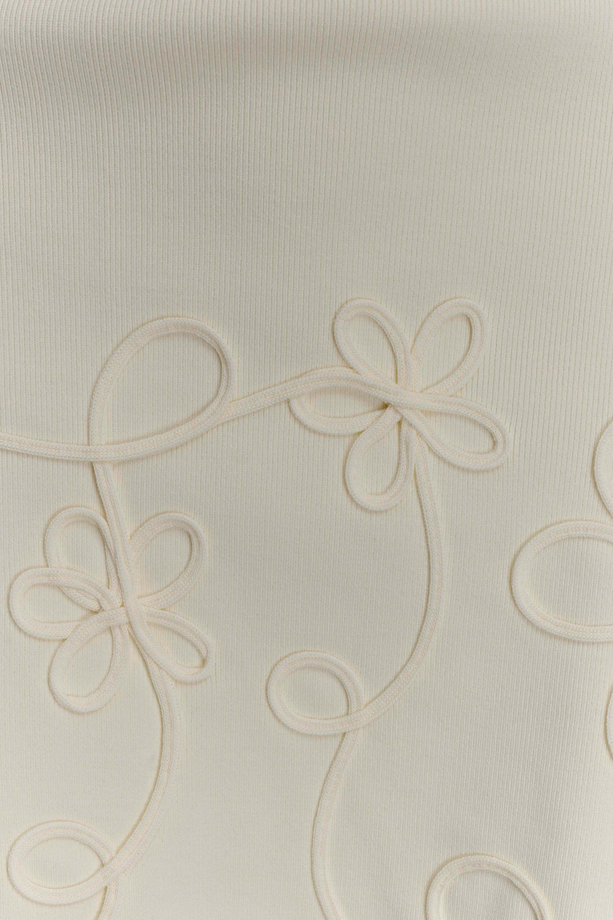 Brullo Embroidery Knit Mini Dress - Ivory