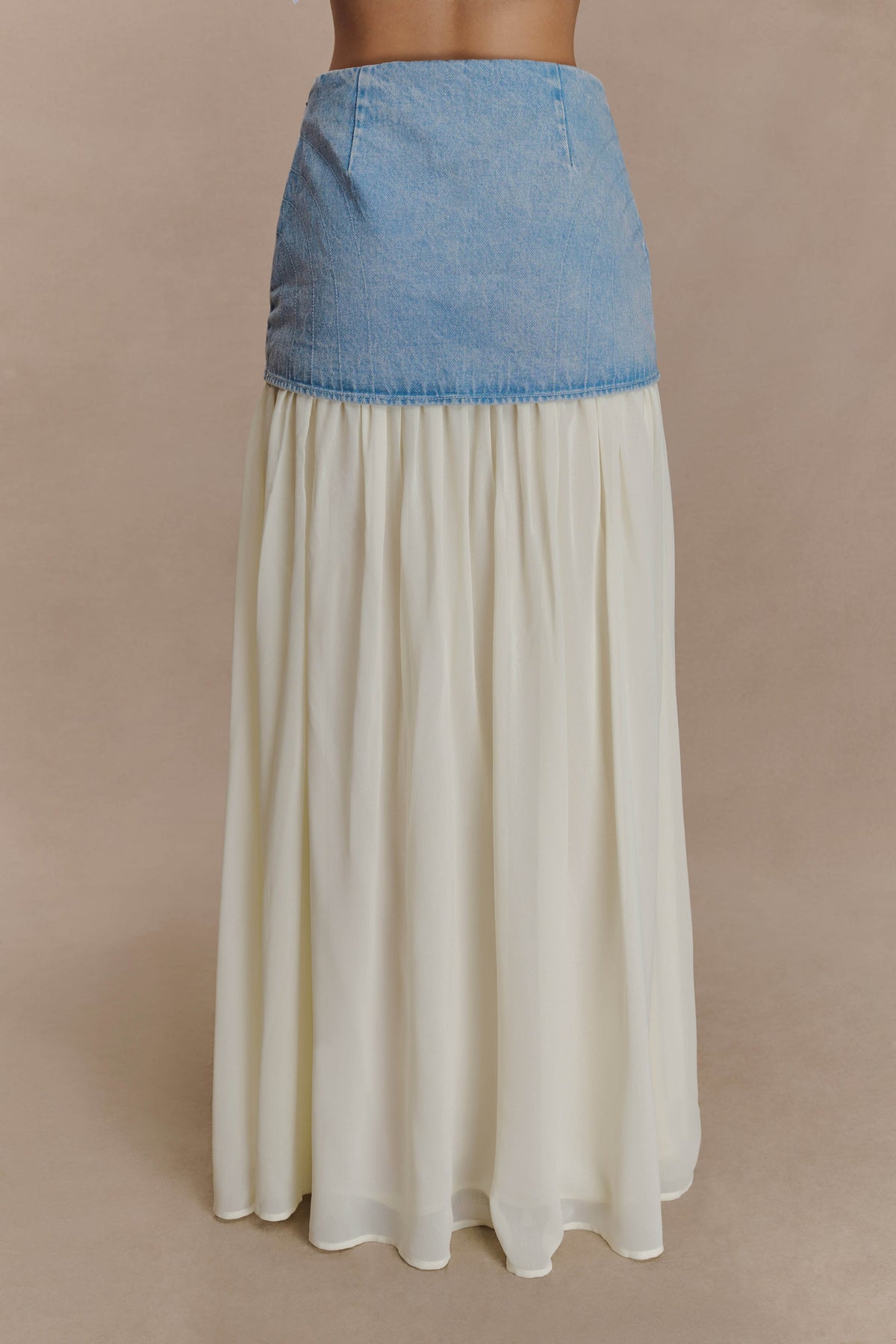 Tully Chiffon Denim Maxi Skirt - 80'S Blue
