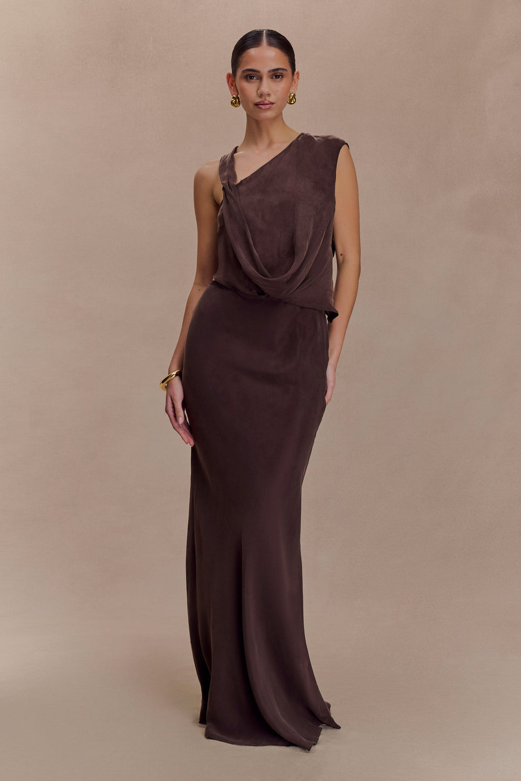 Violeta Asymmetric Top - Dark Chocolate
