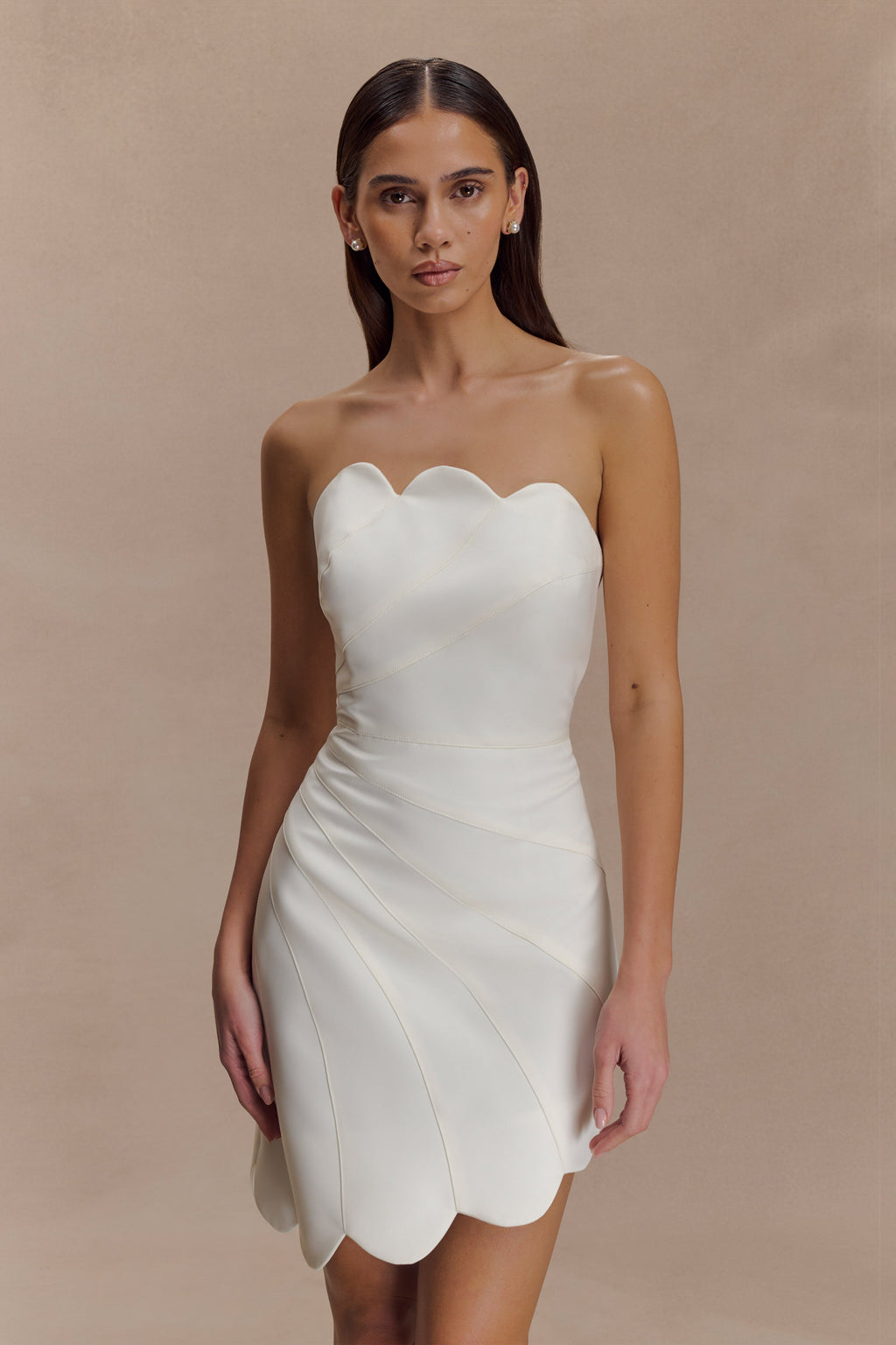 Atenea Satin Mini Dress - White