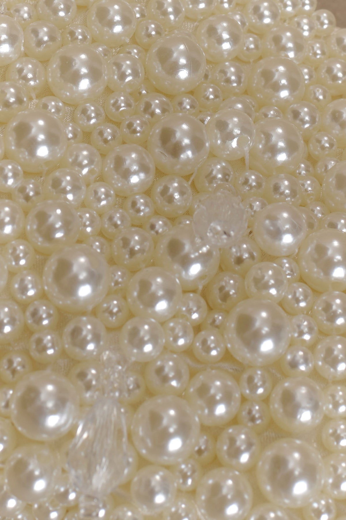 Amara Pearl Teardrop Beaded Bag - White