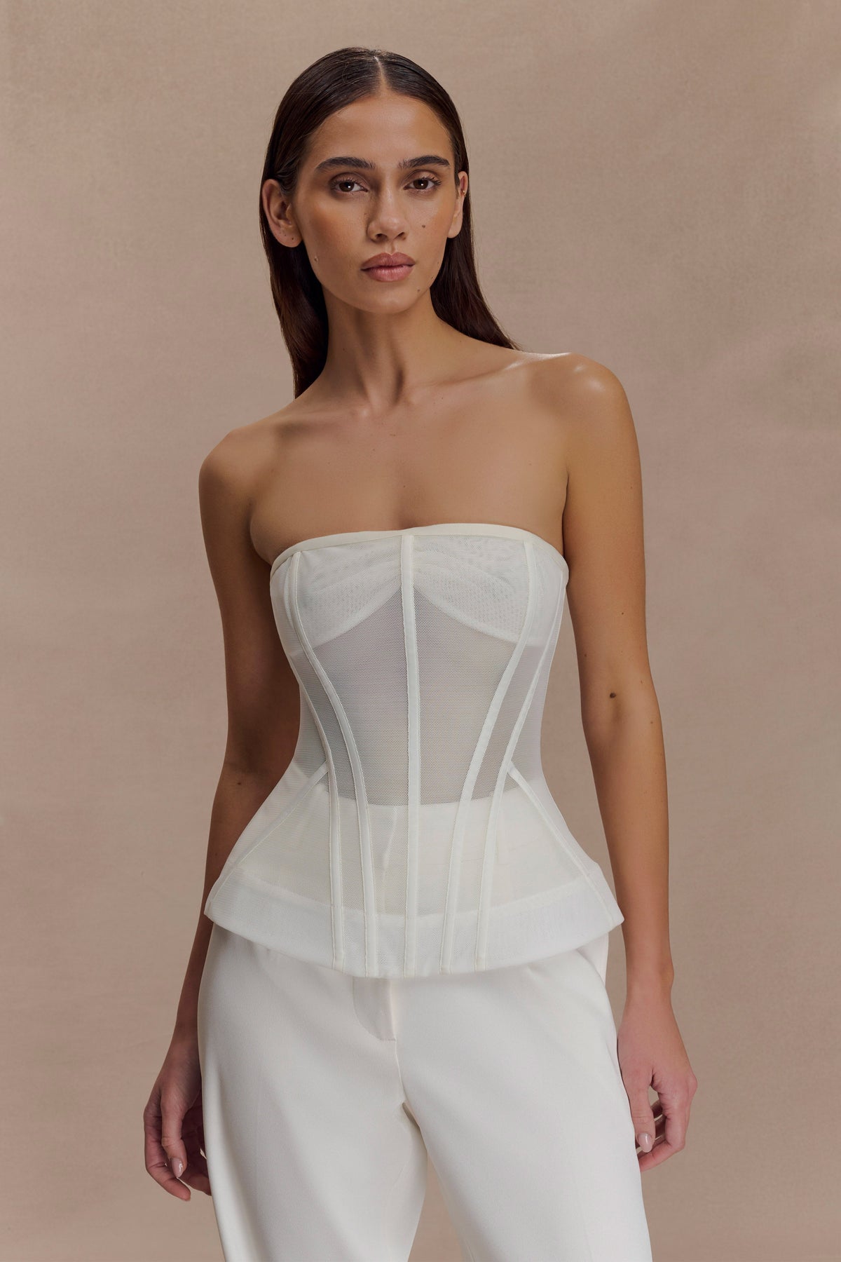 Zoe Structured Corset - White
