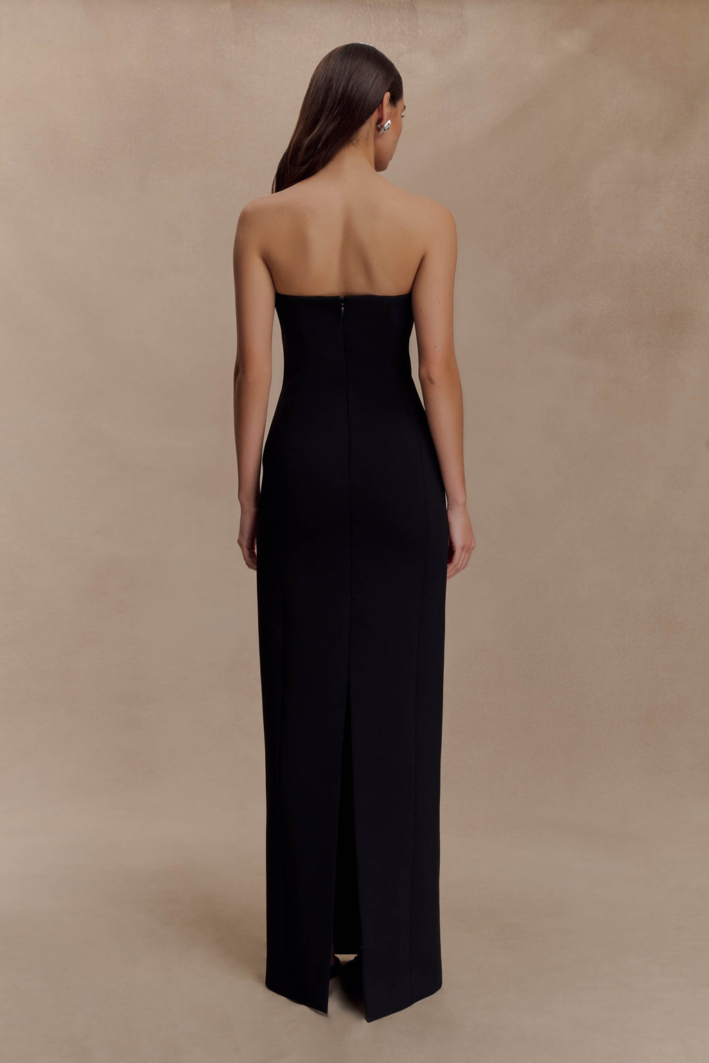 Kalila Strapless Crepe Maxi Dress - Black