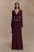 Bowie Low Rise Knit Maxi Skirt - Dark Chocolate