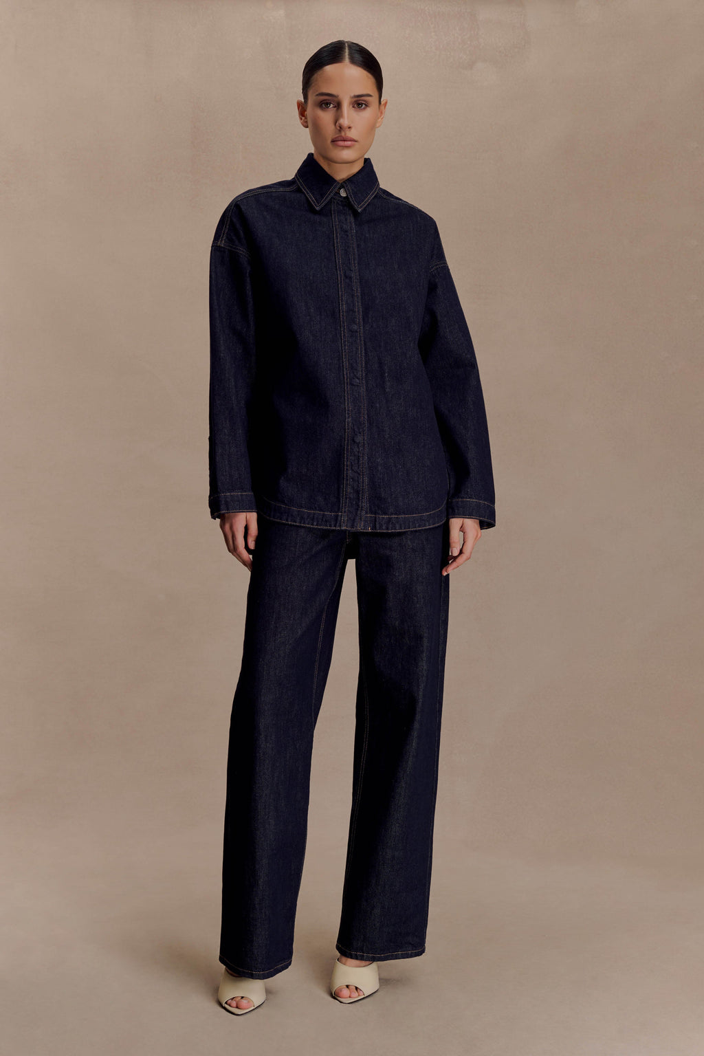Lioda Oversized Denim Shirt - Washed Indigo Blue