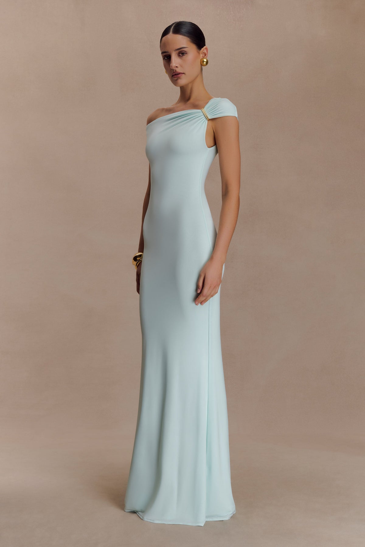 Kinsley Slinky Maxi Dress With Hardware - Lagoon