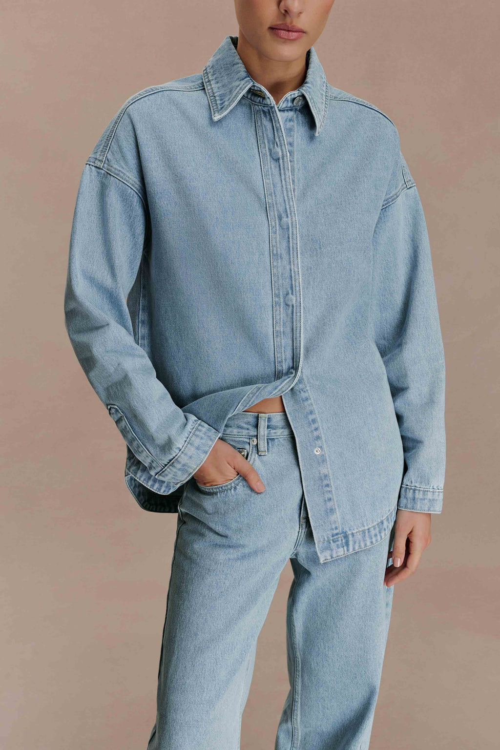 Lioda Oversized Denim Shirt - 80'S Blue