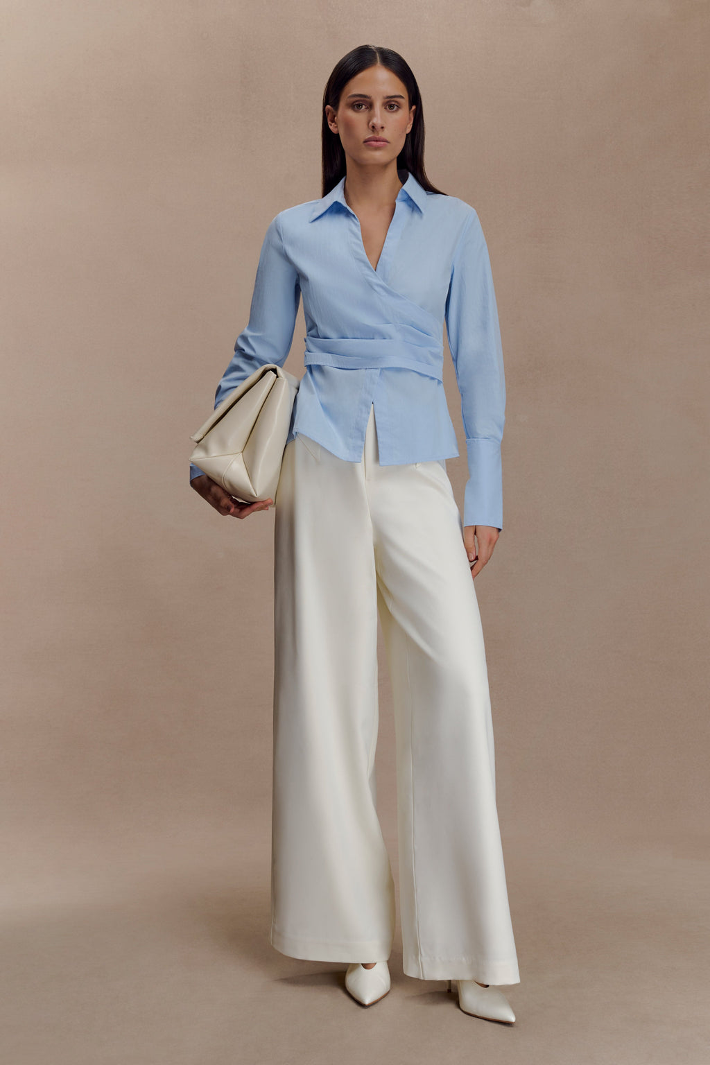 Arlo Wide Leg Suiting Trouser - Ivory