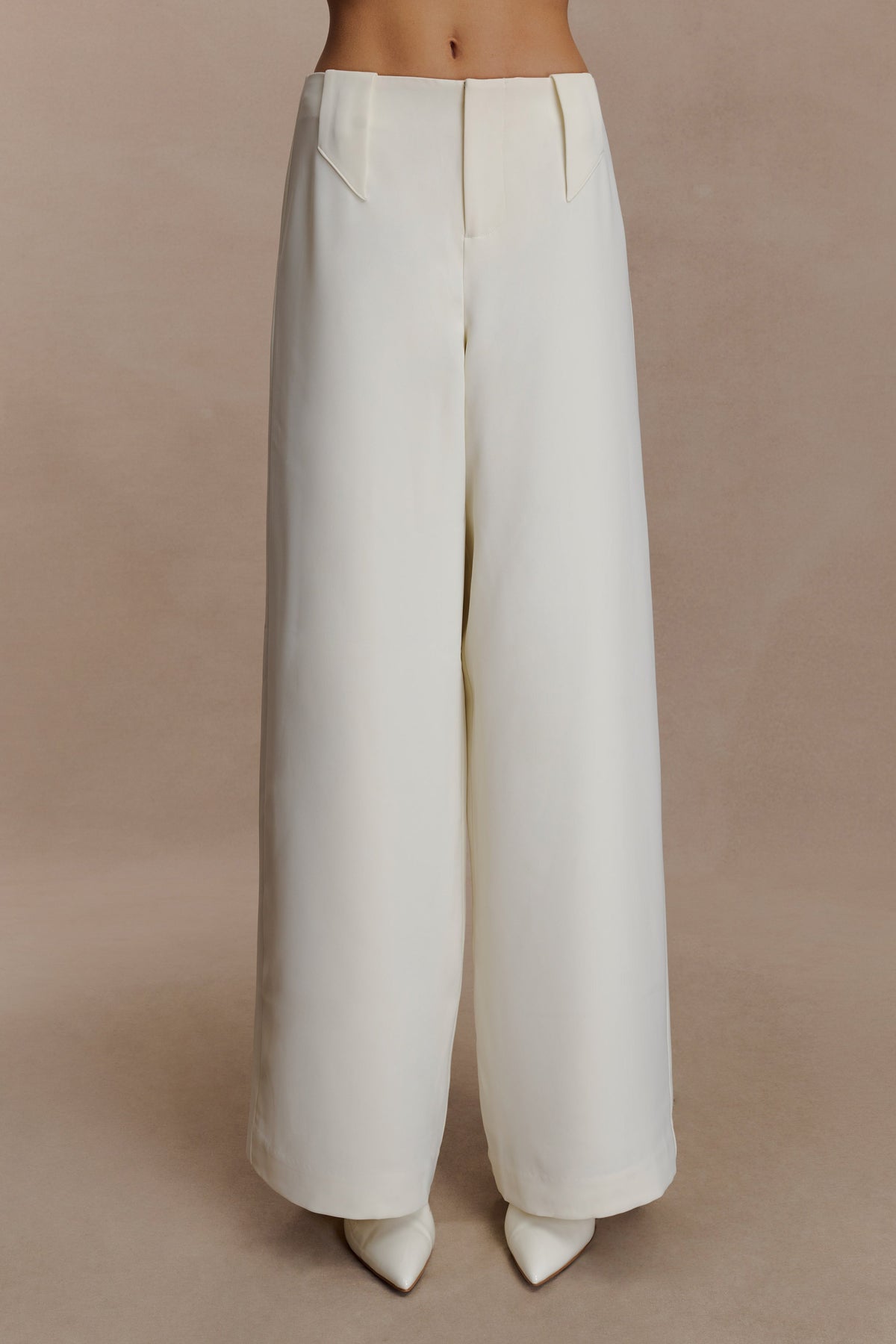 Arlo Wide Leg Suiting Trouser - Ivory