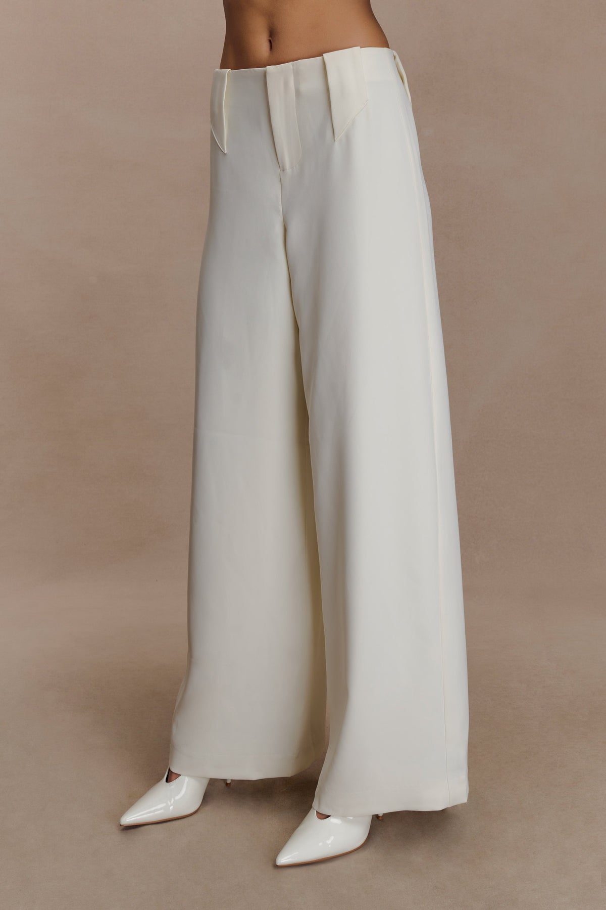 Arlo Wide Leg Suiting Trouser - Ivory