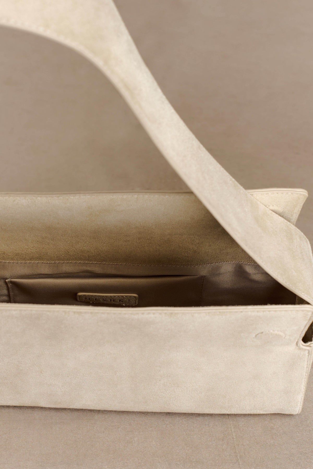 Maria Faux Suede Shoulder Bag - Stone
