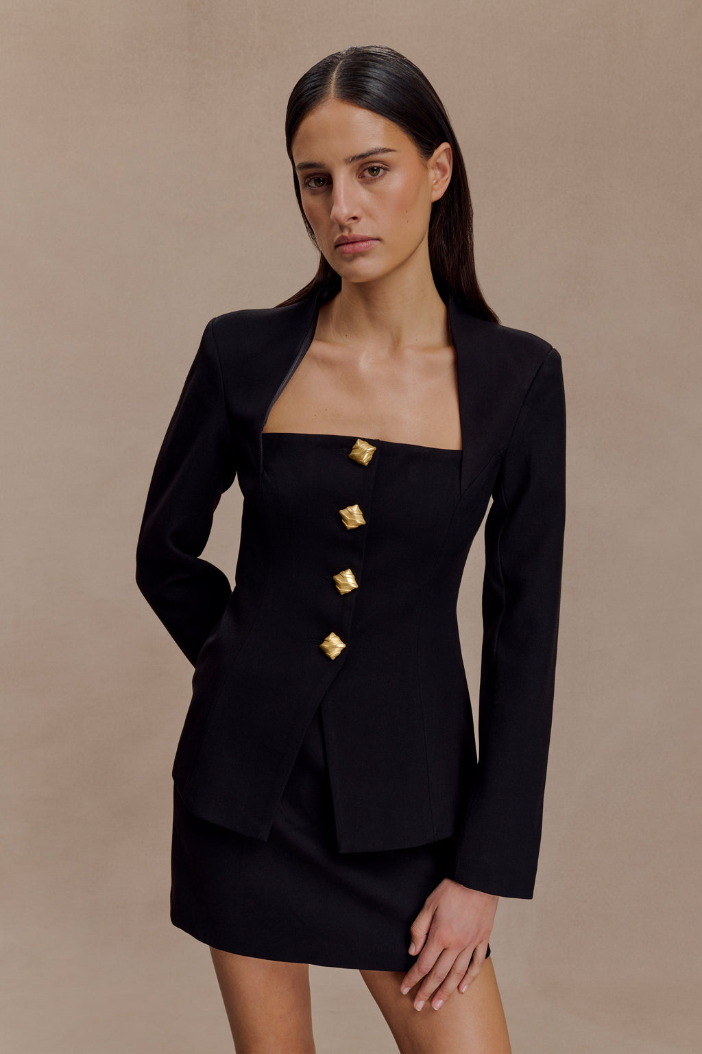 Gina Suiting Mini Skirt - Black
