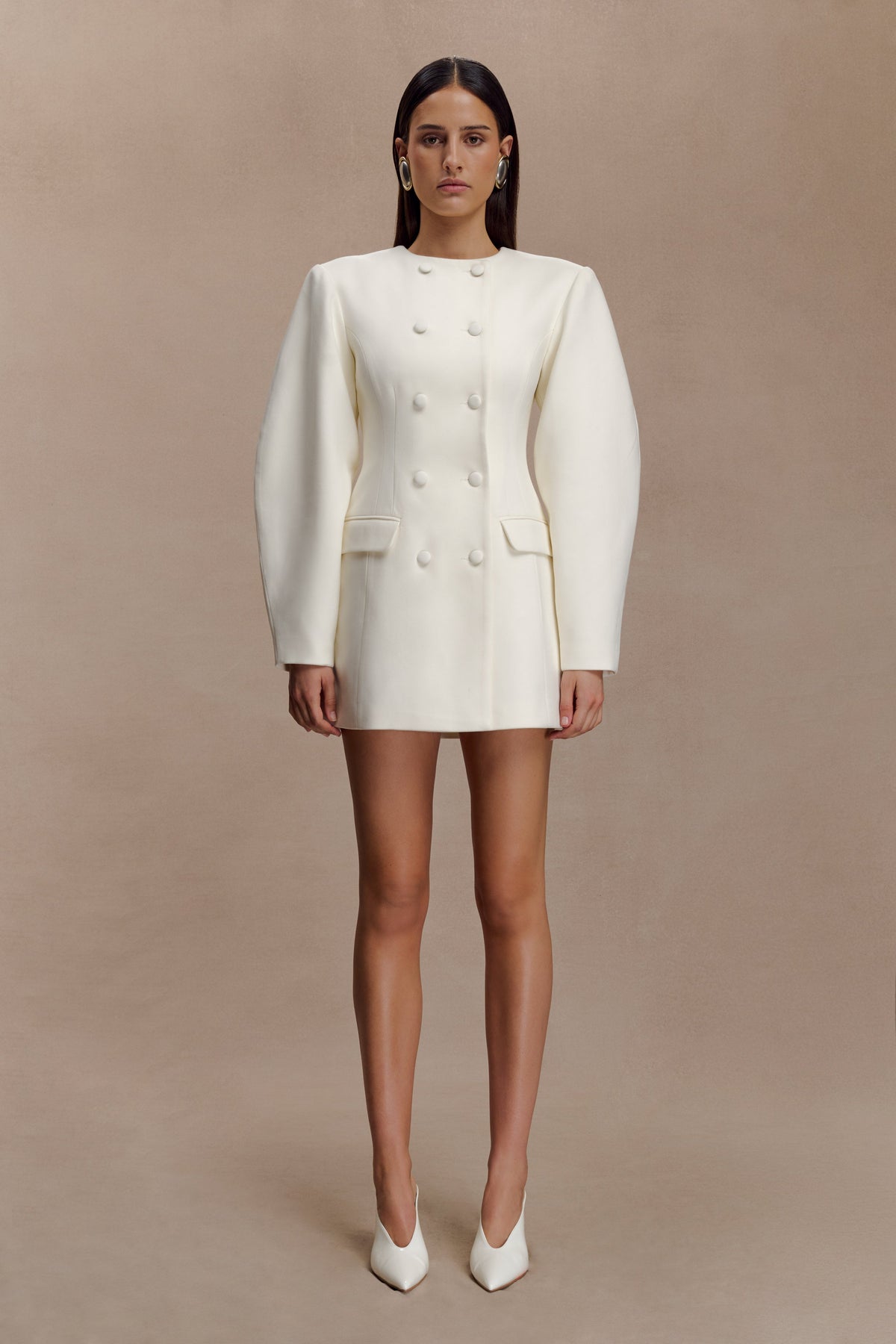 Beatrice Blazer Mini Dress - Ivory