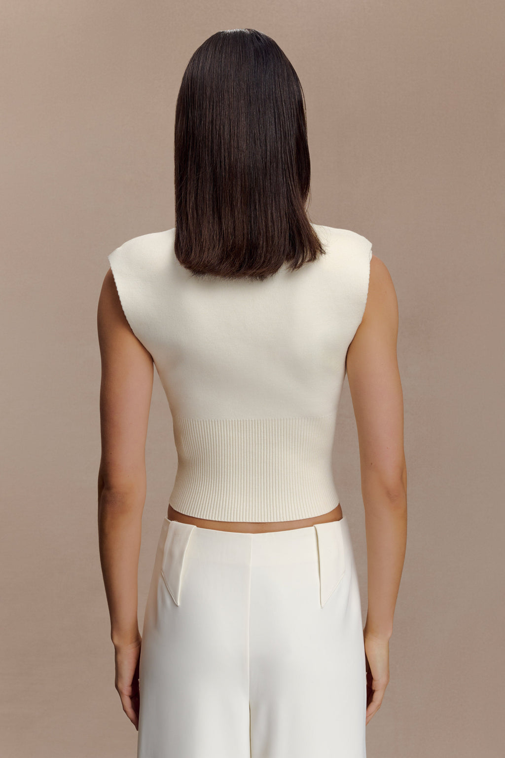 Sharpay Sleeveless Knit Top - Ivory