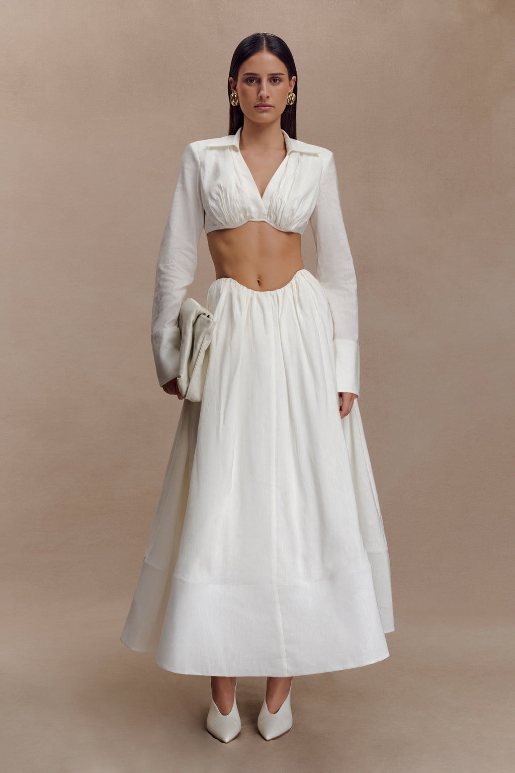 Greta Shirt Bra - White
