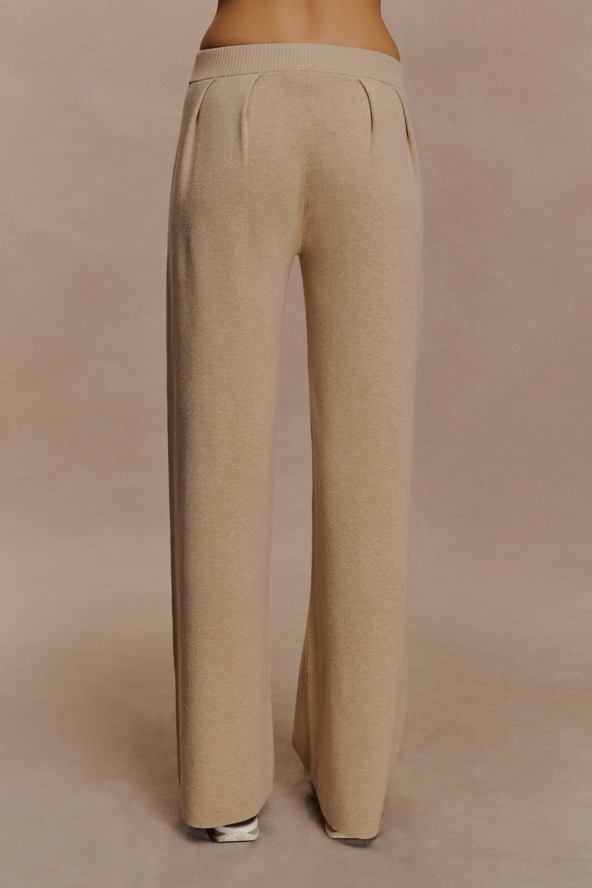 Frannie Gathered Silk Blend Knit Pants - Sand
