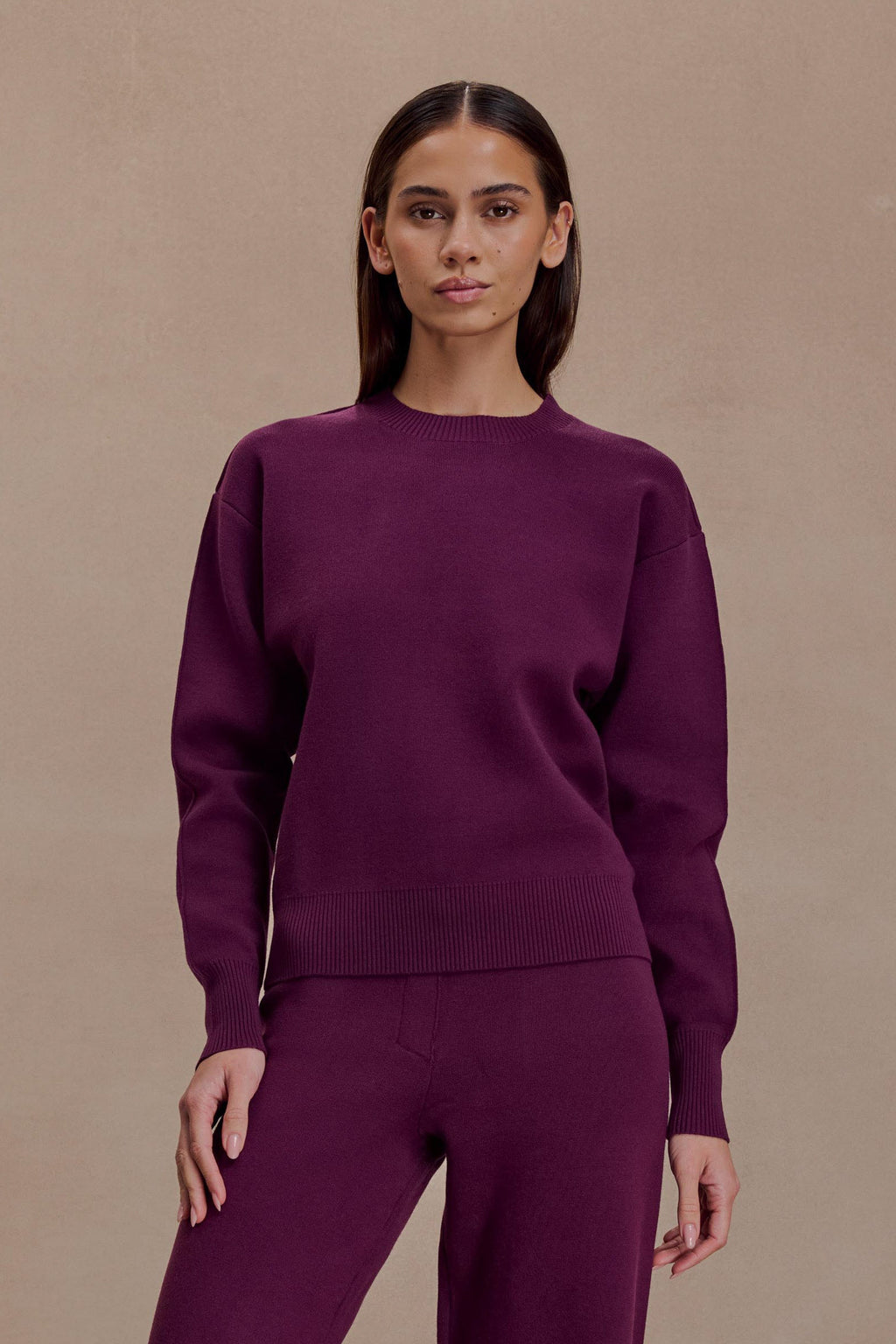 Braxton Cozy Knit Jumper - Plum