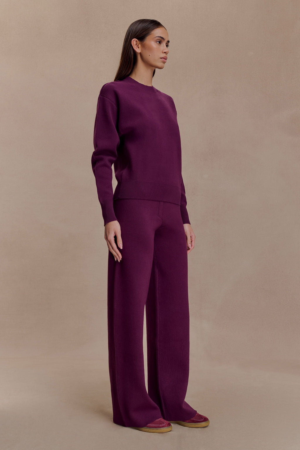 Lauren Knit Trouser - Plum