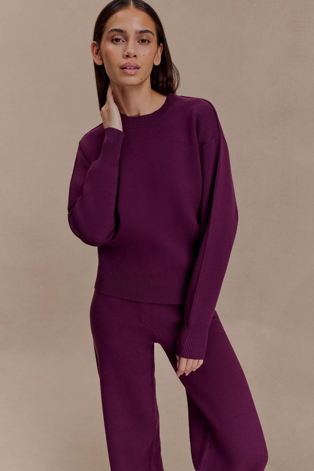 Braxton Cozy Knit Jumper - Plum
