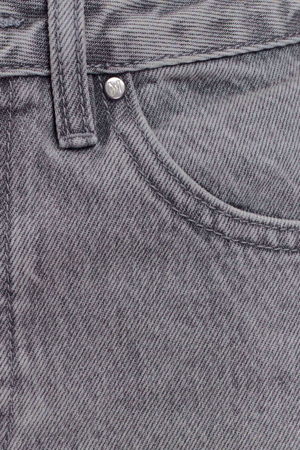 Georgette Mid Rise Paneled Denim Jeans - Grey