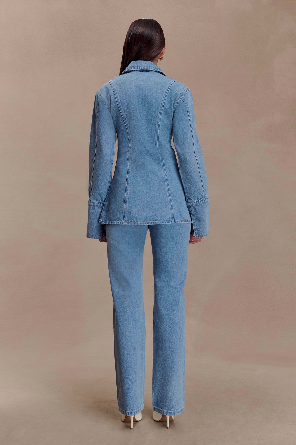 Jericho Asymmetrical Denim Shirt - Classic Blue