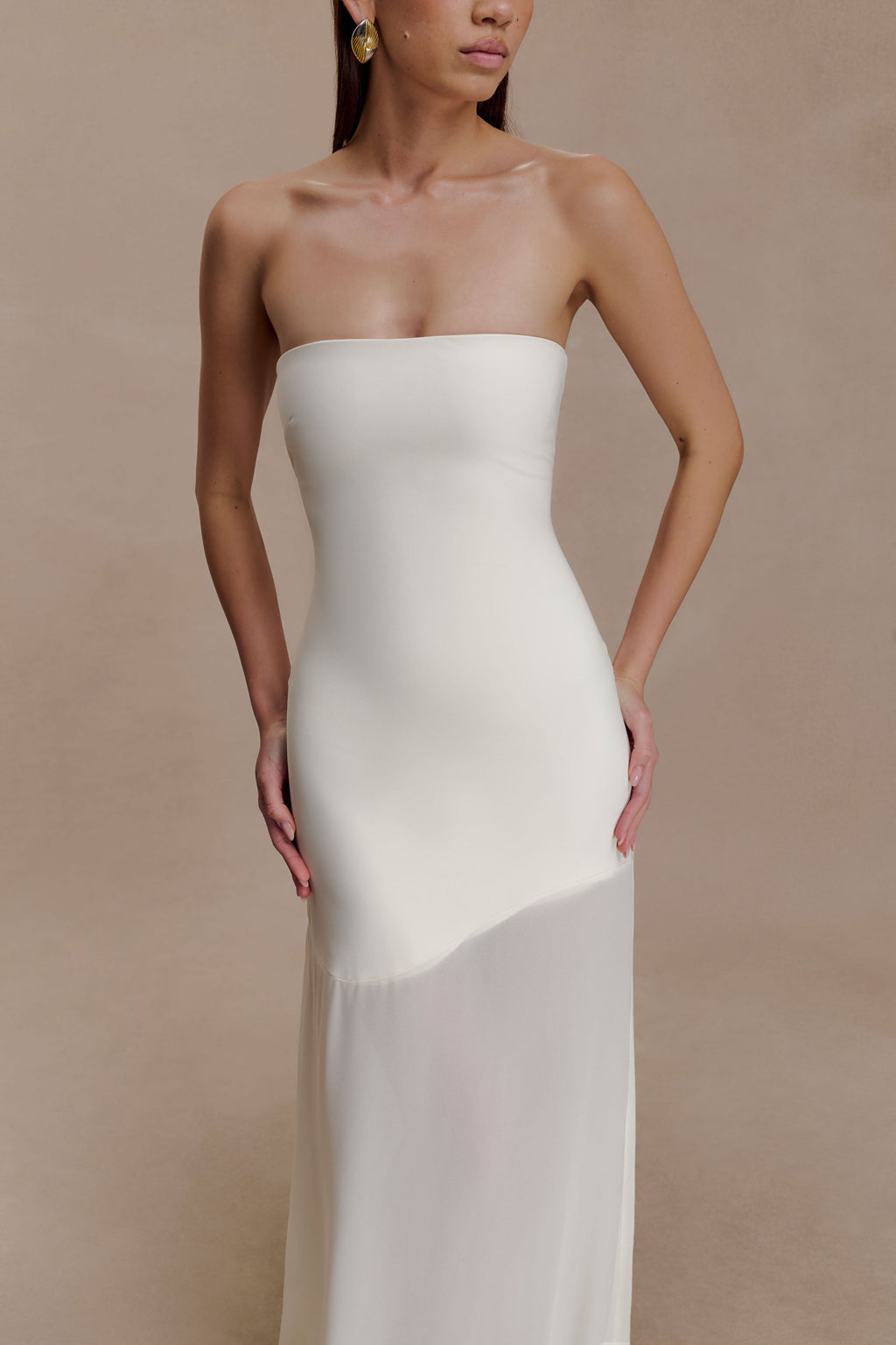 Mason Crepe And Chiffon Maxi Dress - Ivory