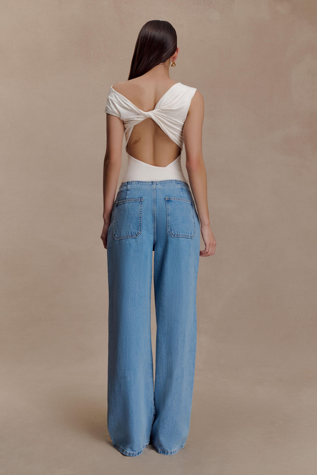 Niamh Modal Twist Back Bodysuit - Ivory