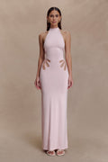 Brock Knit Halter Maxi Dress - Baby Pink
