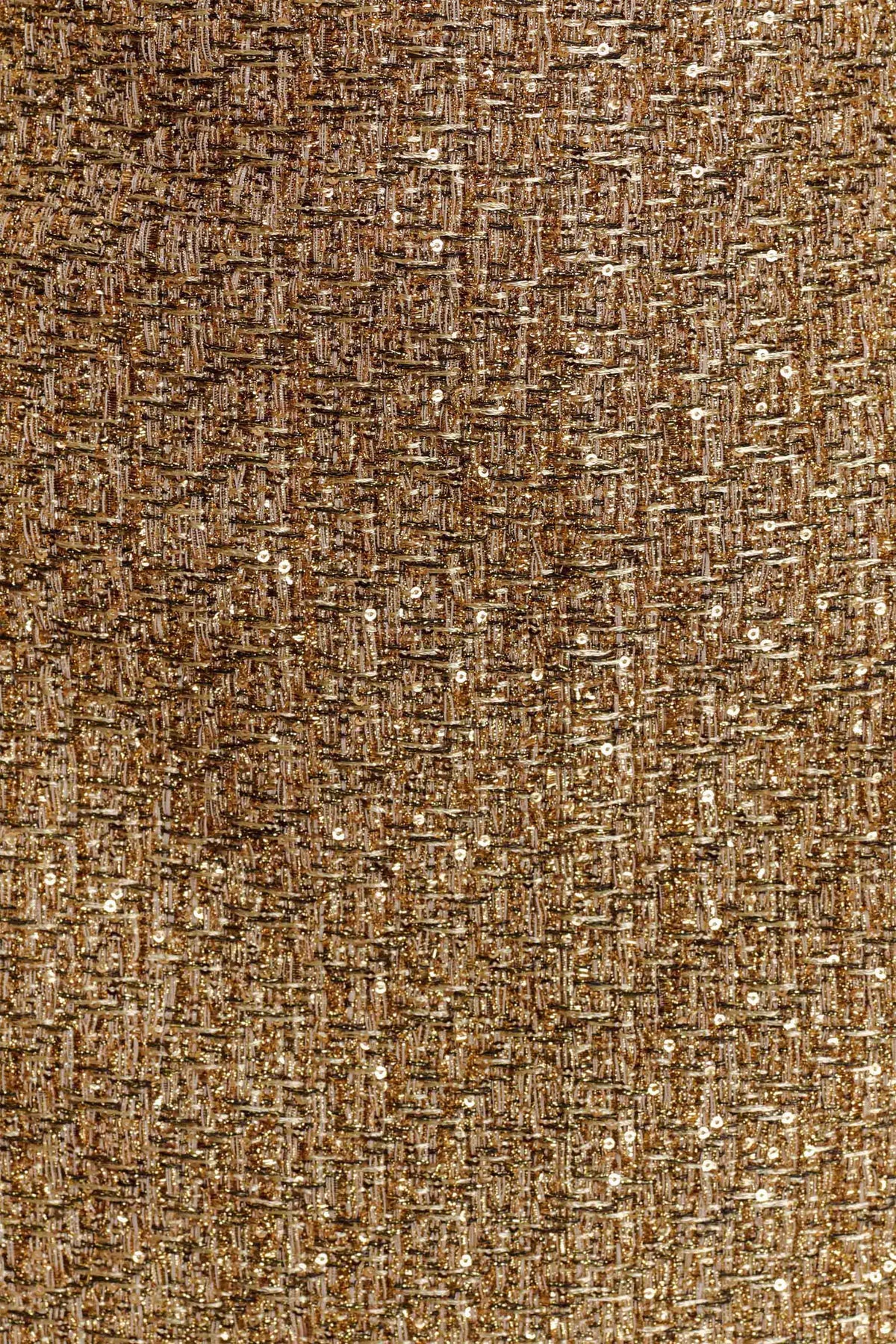 Gala Strapless Tweed Midi Dress - Gold